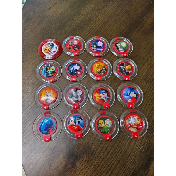 Disney Infinity 2.0 Power Discs Set Of 16 Collectible Game Accessories - Picture 1 of 16